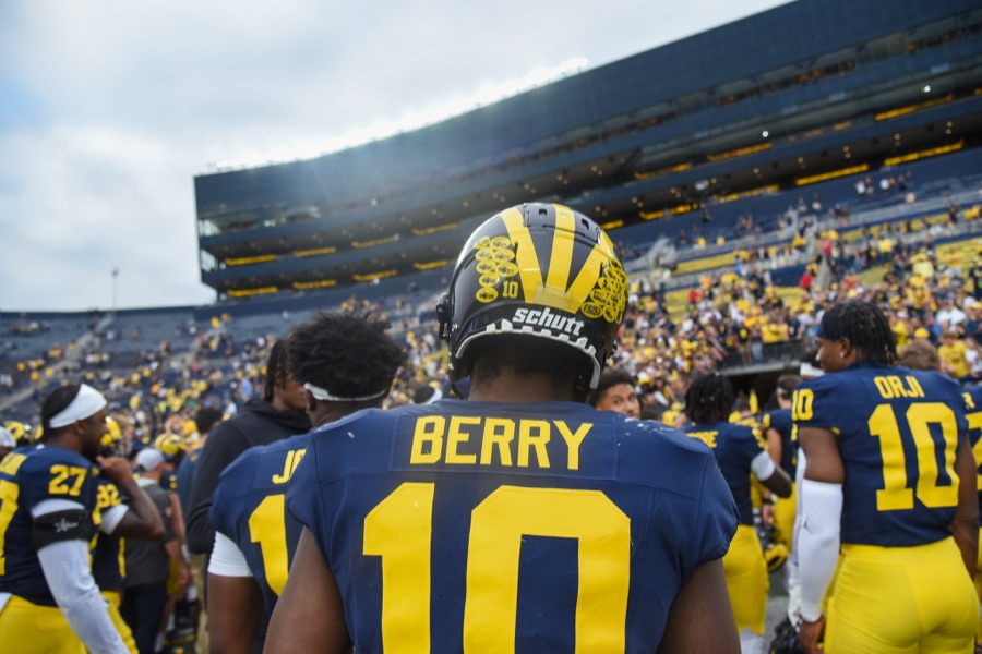 Michigan has scored 30 points in two games. Today's number is 41.5.